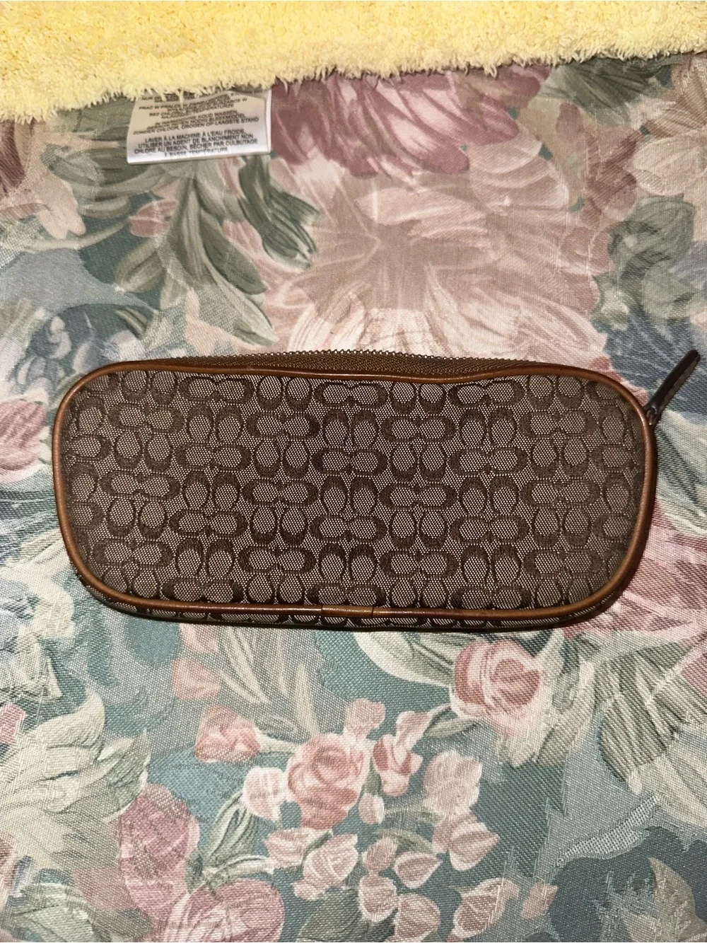 Coach Brown Signature Canvas Cosmetic Case